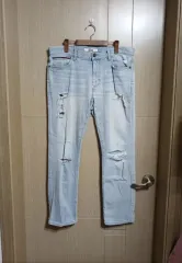 メンズ トミーヒルフィガー デニム 破れジーンズ (34 35インチ)