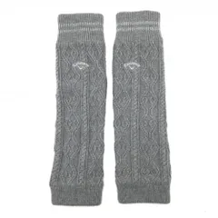 キャロウェイ レッグウォーマー グレー×シルバー ケーブル編み 裏起毛 レディース  ゴルフウェア Callaway