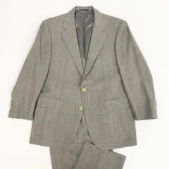 52l24 BURBERRY バーバリー スーツセットアップ テーラードジャケット シングルジャケット スラックス チェック AB4サイズ グレー ウール100％ メンズo07t