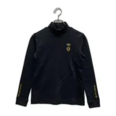 中古 レディース パーリーゲイツ PEARLY GATES 長袖シャツ 0(S) 黒 ブラック 原英莉花モデル ハイネック