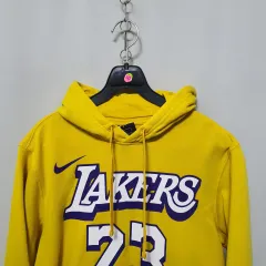 J147 NIKE×NBA LA Lakers LeBron James 起毛 フード付きTシャツ L