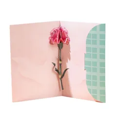 CAWKAY 3Dメッセージカード 花一輪 立体ポップアップカード 記念日 誕生日 飛び出すカード お祝い ギフト 恋人 母の日 封筒付き (バラ) [バラ]