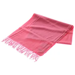 HERMES (エルメス) カシミヤ フリンジ マフラー ストール ピンク