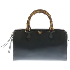 GUCCI (グッチ) ダイアナ バンブー ボストンバッグ 2WAY レザーハンドバッグ ショルダーバッグ ブラック 655663