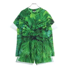 COMME des GARCONS HOMME PLUS (コムデギャルソンオムプリュス) 24SS AD2023 リーフ 転写 プリント 半袖カットソー Tシャツ グリーン PM-T008
