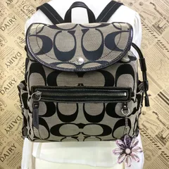 コーチ リュック バックパック シグネチャー 黒 旅行通勤通学 FZ89