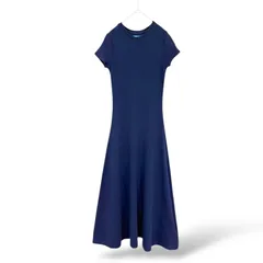 美品　Polo by Ralph Lauren ポロバイラルフローレン マキシ丈　ロングワンピース 半袖 トップス　ストレッチ　Tシャツワンピース　ネイビー　XS 主役級