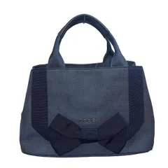 TOCCA(トッカ) トートバッグ - ブルー×ネイビー リボン レザー