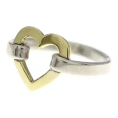 【TIFFANY&Co】鏡面仕上げ　オープンハート リング　14号　T&Co TIFFANY&Co】鏡面仕上げ オープンハート リング 14号 T&Co