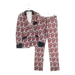 COMME des GARCONS HOMME PLUS (コムデギャルソンオムプリュス) 06SS × ローリングストーンズ 総柄セットアップ テーラードジャケット パンツ レッド PQ-J037/PQ-P029
