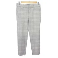 バナナリパブリック BANANA REPUBLIC パンツ チェック アンクル丈 ストレッチ 0 グレー