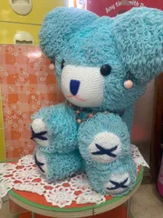 昭和レトロ 手編み くま ぬいぐるみ 大きめ ハンドメイド 人形 レトロ雑貨