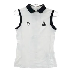 サイズ：36 MARK&LONA マークアンドロナ 2023年モデル ノースリーブ襟付きシャツ ストライプ柄 ホワイト系 [240101574562] ゴルフウェア レディース ストスト