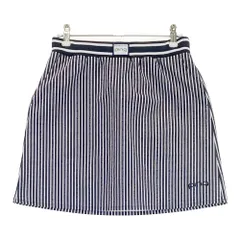 サイズ：SS PING ピン ; 2025年モデル スカート シアサッカー ロゴ ストライプ柄 ネイビー系 [240101584727] ゴルフウェア レディース ストスト
