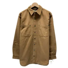 L.L.Bean　ワークジャケット　シャツジャケット　アウター　無地　フロントポケット　ダック地　裏地チェック　スナップボタン　Teflon　アウトドア　古着