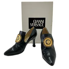 $$ VERSACE ベルサーチ レザーパンプス 22.5cm  B619 ブラック