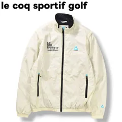 【デサント製】 ルコック スポルティフ ゴルフ le coq sportif golf 長袖 x ベスト 2way 切替 中綿 ウィンド ジャケット ジップアップ スタンドカラー 刺繍 プリント ロゴ L オフホワイト x 千鳥格子 スポーツ メンズ