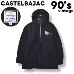 90s ヴィンテージ カステルバジャック CASTELBAJAC ＋2 NATURE フーデット ウィンド ジャケット パーカー フリース ライナー 裏地 メッシュ 刺繍 ロゴ 4 ブラック スポーツ ゴルフ カジュアル ウェア メンズ