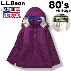 【希少】 80s ヴィンテージ USA製 エルエルビーン L.L.Bean シンサレート Thinsulate 3M 中綿 マウンテン パーカー ナイロン ジャケット カタディン ロゴ S パープル アウトドア レディース ♪