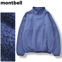 日本製 モンベル montbell ポーラテック POLARTEC ネックジップ プルオーバー フリース ジャケット ロゴ 刺繍 M ネイビー アウトドア カジュアル ウェア タウンユース レジャー メンズ
