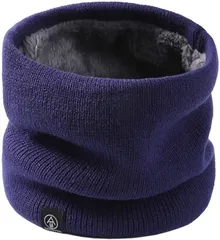 Ken R ネックウォーマー レディース メンズ 防寒 無地 暖かい 通勤 通学 裏起毛 ボア 冬 ゴルフ 野球 サッカー (ネイビー)