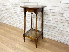 □カリモク karimoku コロニアルシリーズ サイドテーブル ラタン 電話