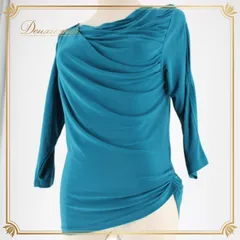 社交ダンス 衣装 スタンダード トップス レッスンウェア 練習着 オールシーズン Leirena レイリーナ グリーン系 青緑 長袖 シンプル 上品 落ち着き 華やぎ 洗練 光 ラインストーン コサージュ 伸縮性 フォーマル カジュアル 体型カバー ショート丈