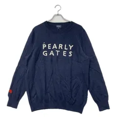 中古 メンズ パーリーゲイツ PEARLY GATES ニット 6(LL) 紺 ネイビー 長袖 クルーネック カシミヤ100％