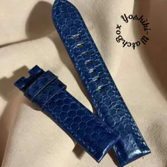 sna-165 シースネイク（ウミヘビ）腕時計ベルト ネイビー (ラグ幅22mm - バックル幅20 mm)