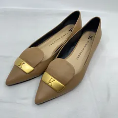 訳あり ファビオルスコーニ ローヒール ポインテッドトゥ パンプス 37 24.0相当ベージュ
