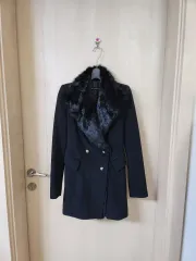 EGOIST ブラック ファー カラ コート