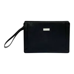 ◆◆BURBERRY バーバリー セカンドバッグ クラッチバッグ サフィアーノ レザー メンズ ブラック