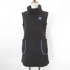 ローチェ roche スポーツウエア テニス ベスト プルオーバー ロング タートルネック 刺繍 フリース 黒 ブラック M