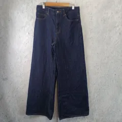 GU ジーユー ミドルライズワイドジーンズ レディース ネイビー デニム Mサイズ □□