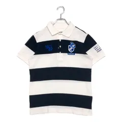 中古 メンズ パーリーゲイツ PEARLY GATES 半袖ポロシャツ 4(M) 白×紺 ボーダー柄 鹿の子素材