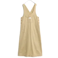 ピンクハウス★デニムのジャンパースカート モカ系 ロゴプリント&ワッペン♪z16884