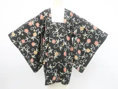 【一輝堂】道行コート 正絹 着物 身丈約86cm 裄丈64cm 25z12-6762