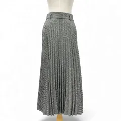 クリスチャンディオール CHRISTIAN DIOR ボトムス ウール ブラック ホワイト 千鳥格子 プリーツスカート