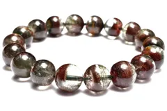 【１点物】高品質◇レッド・グリーン ガーデンクォーツ　11mm　ブレスレット パワーストーン 天然石 _MC2516