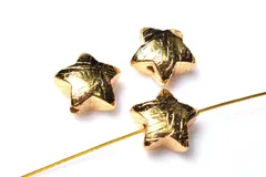 アルタイ隕石(メテオライト)　8x8.5mm　スター(貫通穴) ゴールドコーティング ビーズ 1個売り パワーストーン 天然石 _PRG2405-2