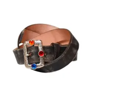 kapital ベルト　オイルレザー　スタッズディスコバックルベルト　ブラック kapitalベルト オイルレザー スタッズディス コバックルベルト