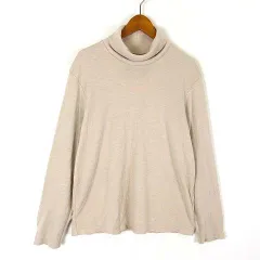 ユニクロ UNIQLO ヒートテック フリース タートルネックT カットソー 長袖 L ベージュ