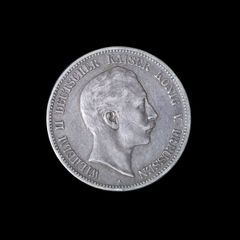 t*o様 1914年 ドイツ プロイセン王国3マルク銀貨　ウィルヘルム2世 ドイツ帝国 プロイセン 1912年A 3マルク銀貨 ヴィルヘルム2世 銀貨美品