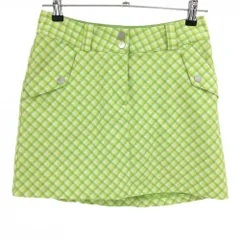 【美品】ナイキゴルフ スカート グリーン×ライトグリーン 斜めチェック柄 内側インナーパンツ レディース 0 ゴルフウェア NIKE