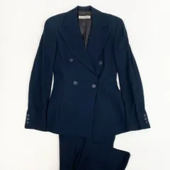 62l24 EMPORIO ARMANI エンポリオアルマーニ パンツスーツ セットアップ ジャケット ボトムパンツ 40サイズ ネイビー レディースo07t
