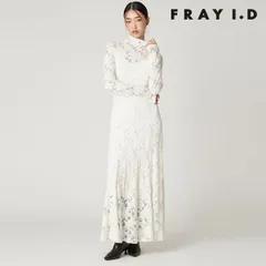 【新作10%OFF】【即納】フレイアイディー FRAY I.D ワンピース 25秋冬 フラワーストレッチレースワンピース 長袖 ロング丈 fwfo255074
