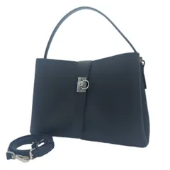 BARCOS バルコス シュリンクレザー 2WAY ハンドバッグ ショルダーバッグ ブラック レザー レディース 中古