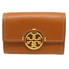 【中古】TORY BURCH トリーバーチ 79394 ミラー MILLER ミニウォレット LIGHTUMBER 財布 コインケース 茶系 ブラウン グレインレザー ウォレット ロゴ A2504851【無料ギフトラッピング承ります】