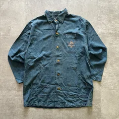 《フォローして割引き❣️》 vintage デニムジャケット  刺繍ロゴ オーバーサイズ 刺繍ロゴ 日本製 アメカジ カジュアル 秋 春 ビッグシルエット オーバーサイズ
