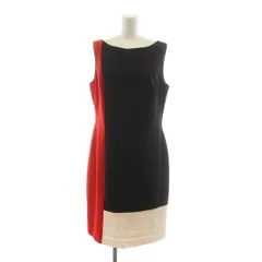 ローレンラルフローレン LAUREN RALPH LAUREN ノースリーブワンピース ひざ丈 10 黒 ブラック 赤 レッド ベージュ /RR